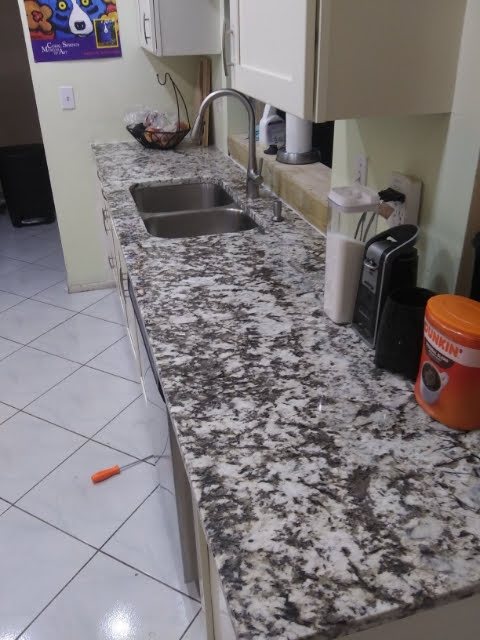 Finished kitchen countertop and sink