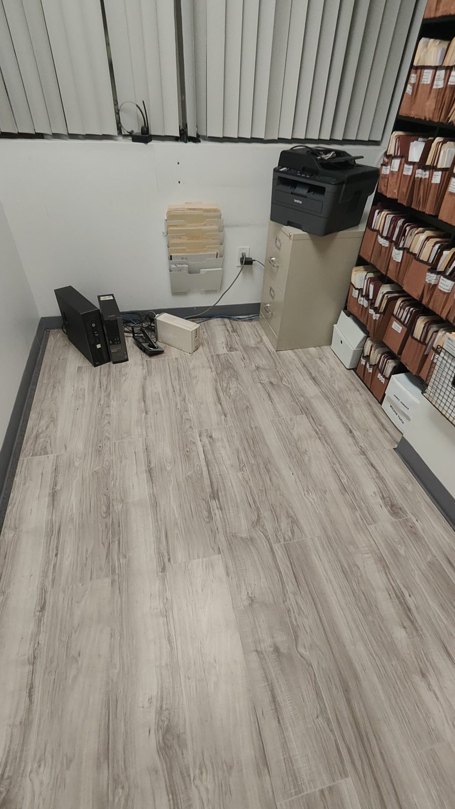 Finished office flooring