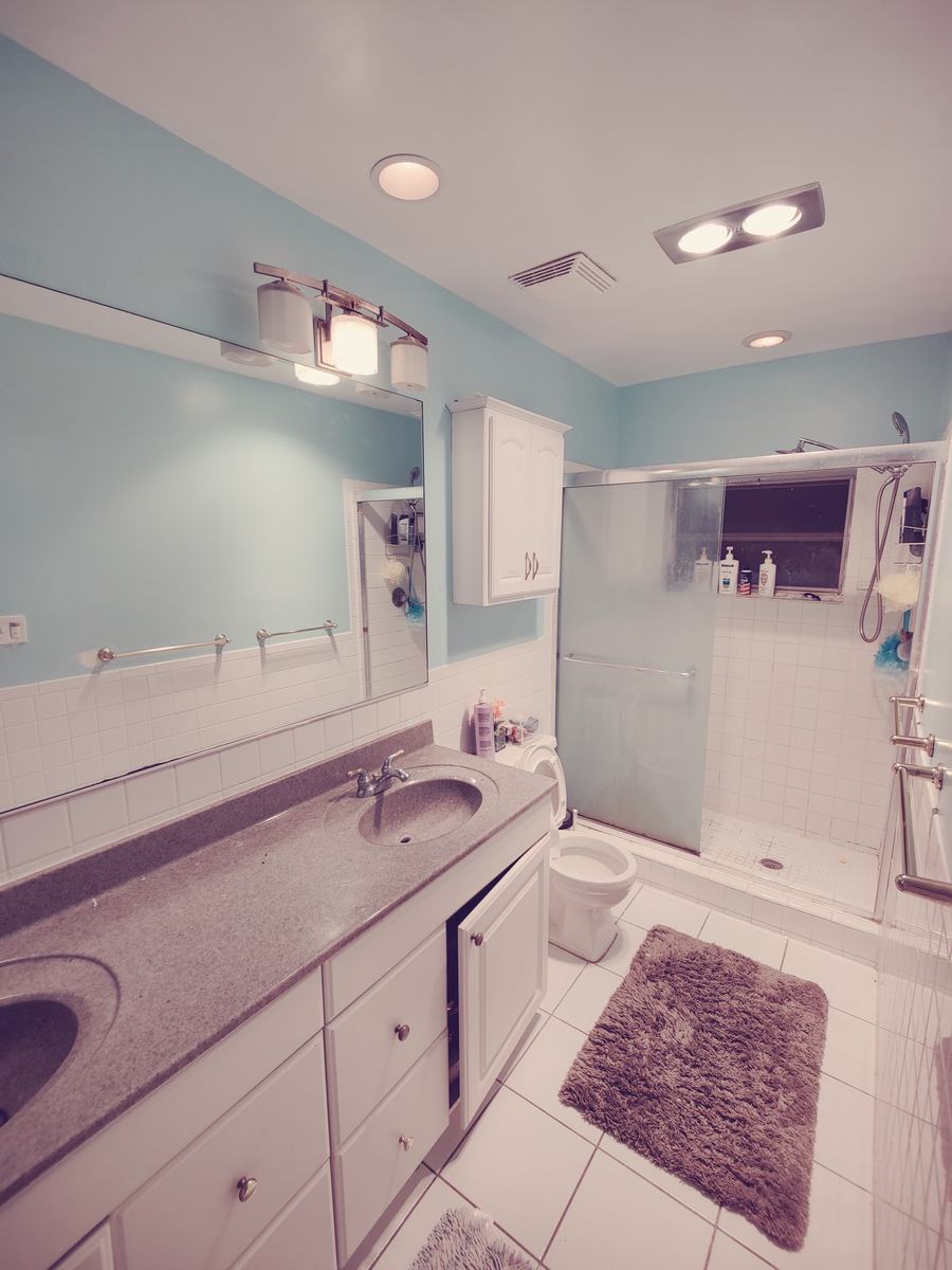 Bathroom finish before later renovation work