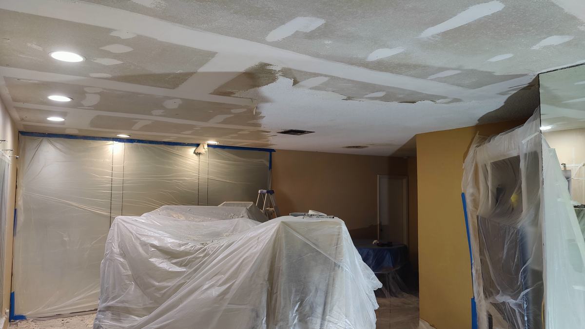 Ceiling repair and finishing process