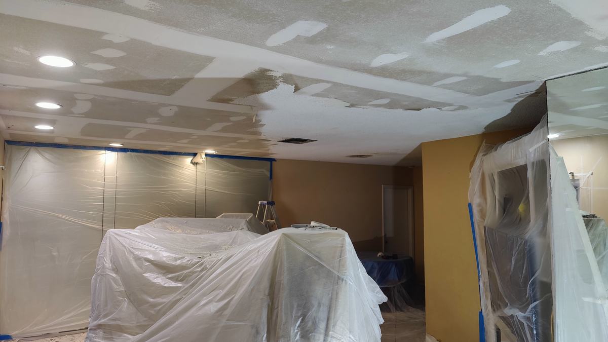 Ceiling repair and finishing process