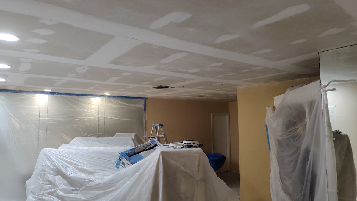 Ceiling repair and finishing process