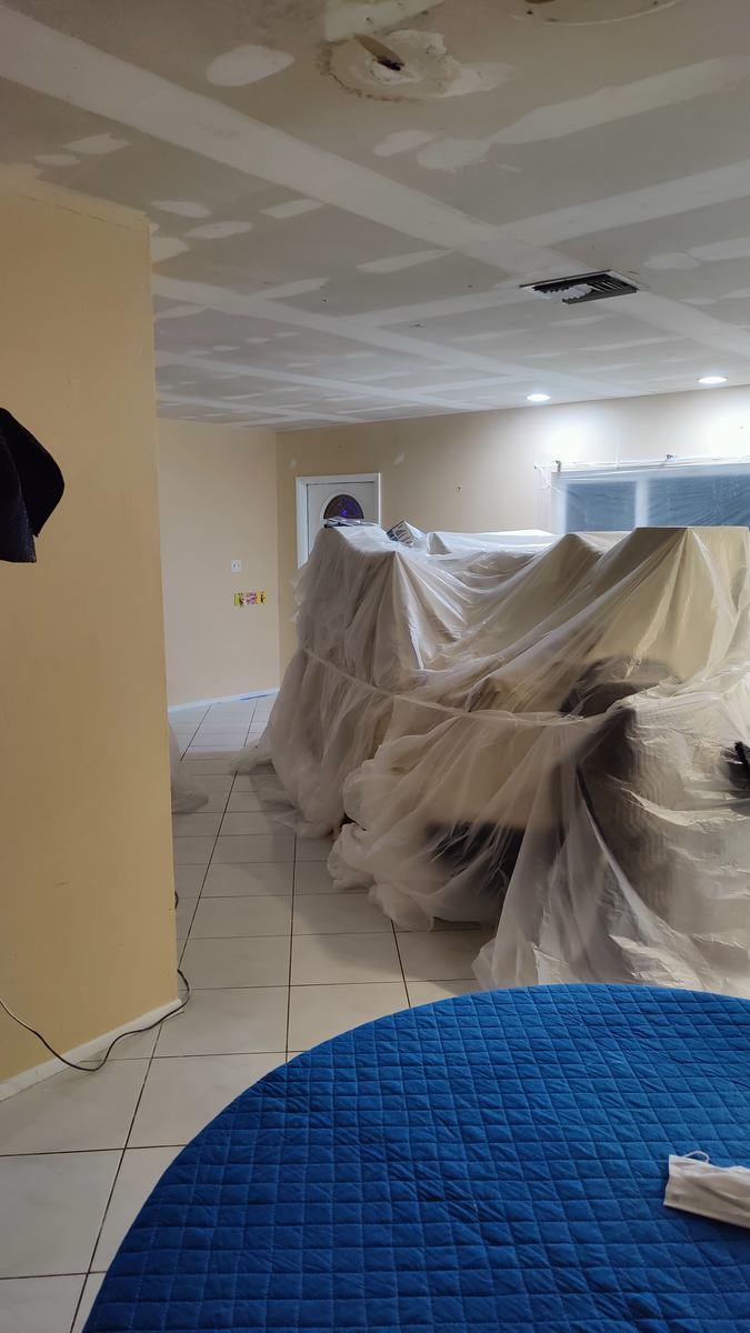 Ceiling repair and finishing process