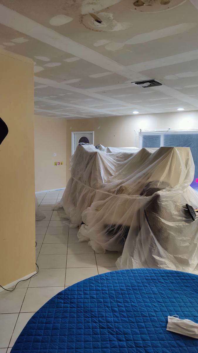 Ceiling repair and finishing process
