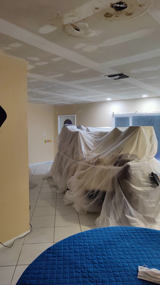 Ceiling repair and finishing process