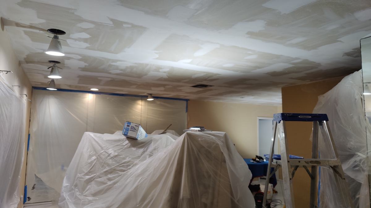 Ceiling repair and finishing process