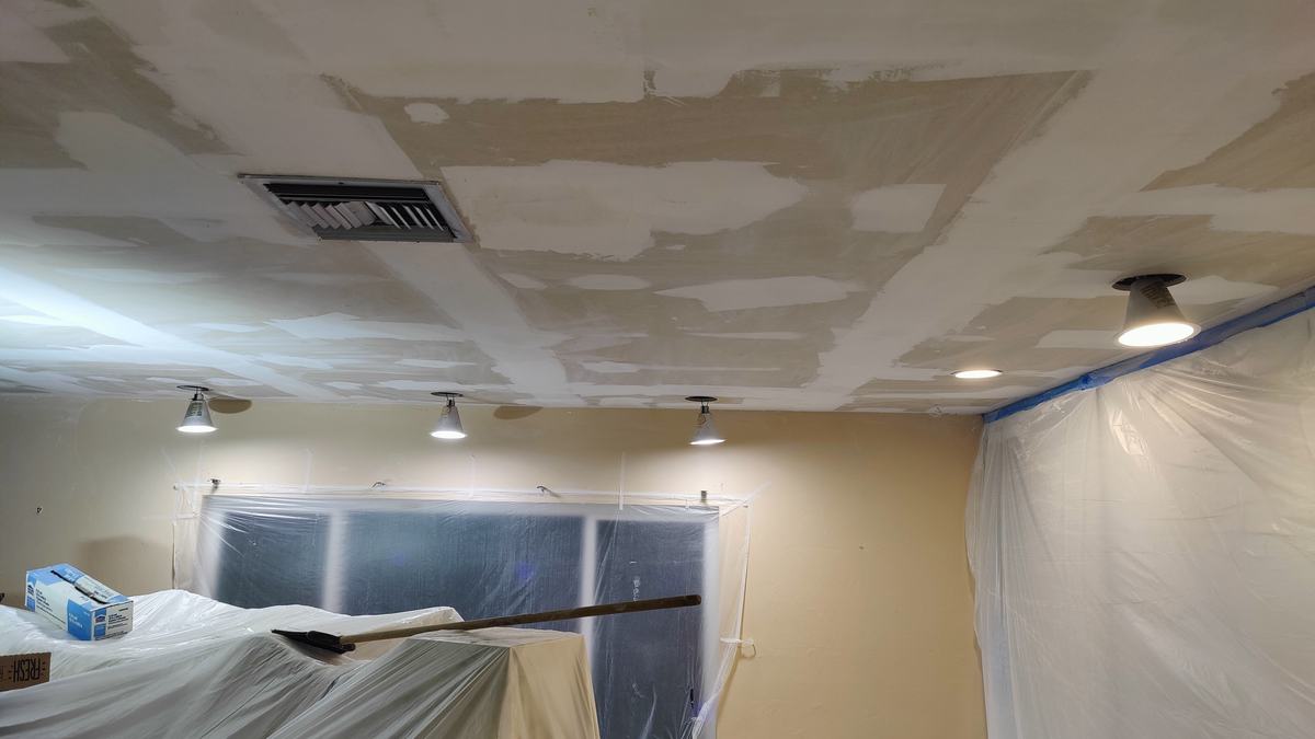 Ceiling repair and finishing process