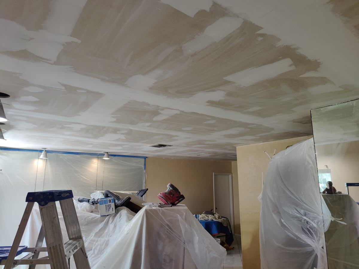 Ceiling repair and finishing process