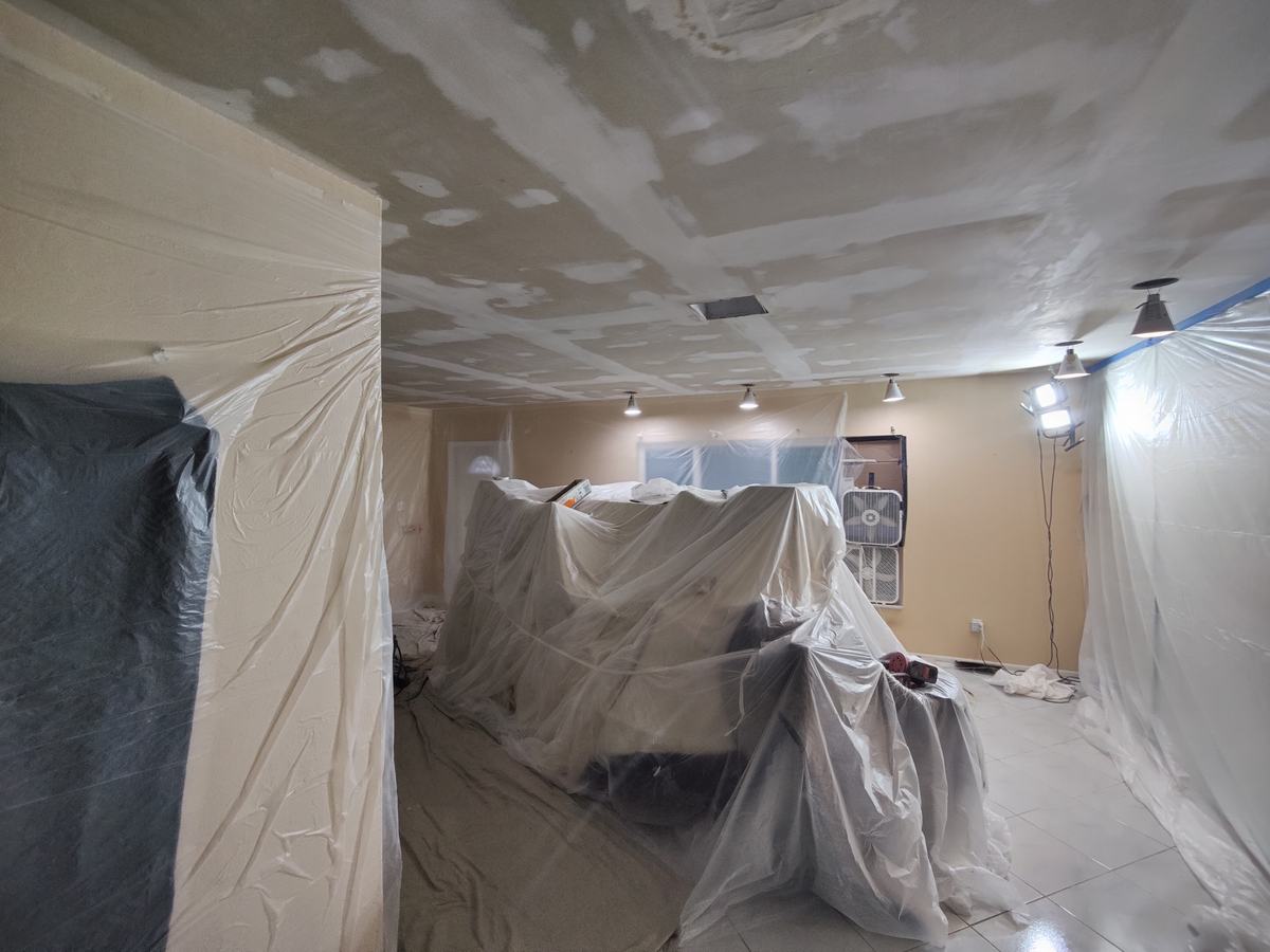 Ceiling repair and finishing process