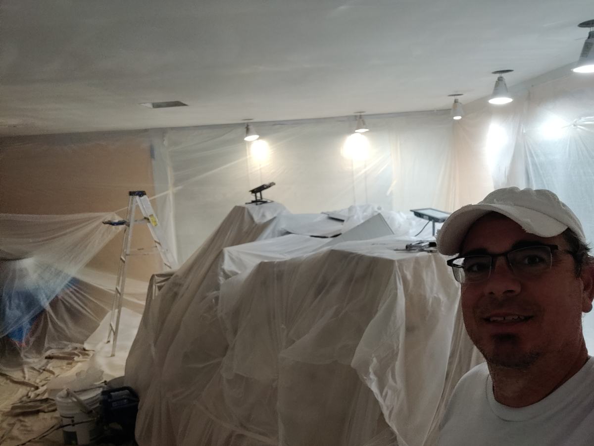 John with a ceiling repair and finishing project