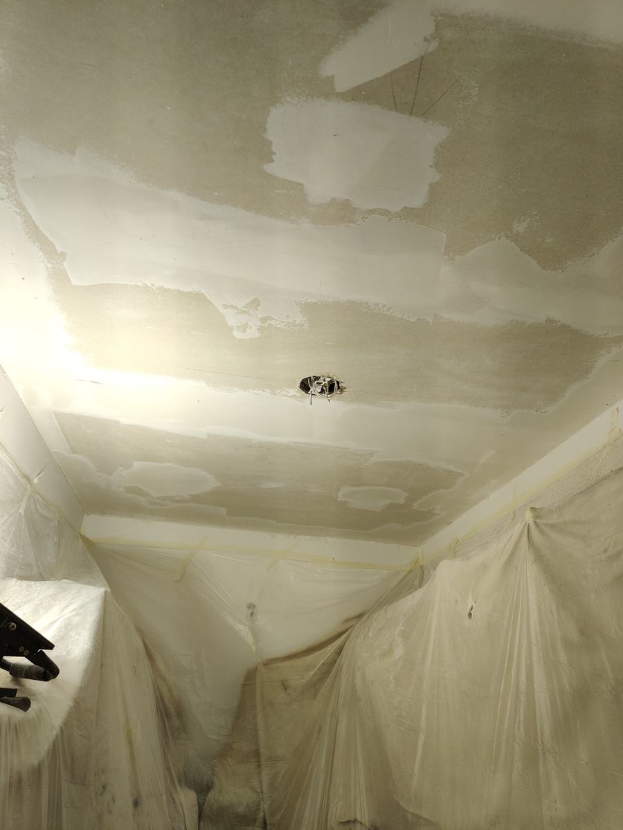 Ceiling repair, skim-coat and finishing work