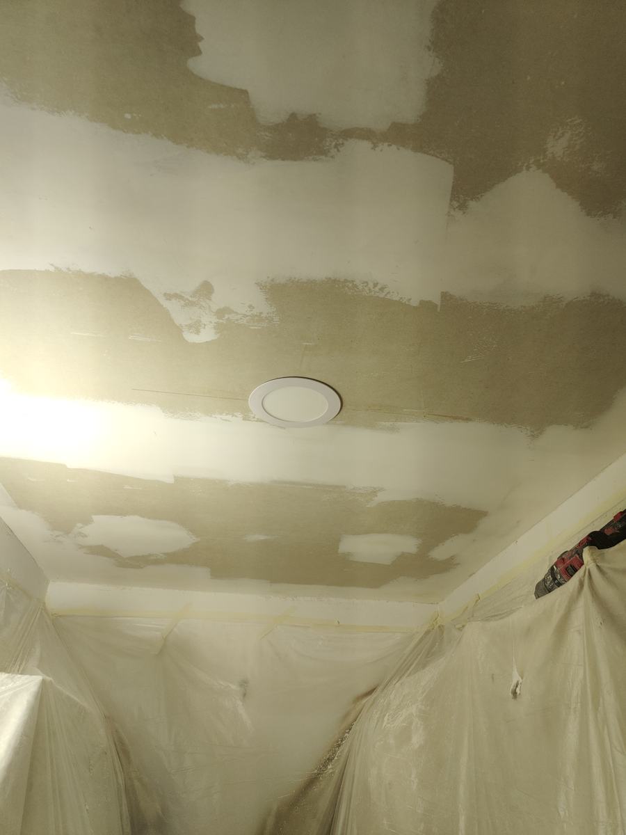Ceiling repair, skim-coat and finishing work