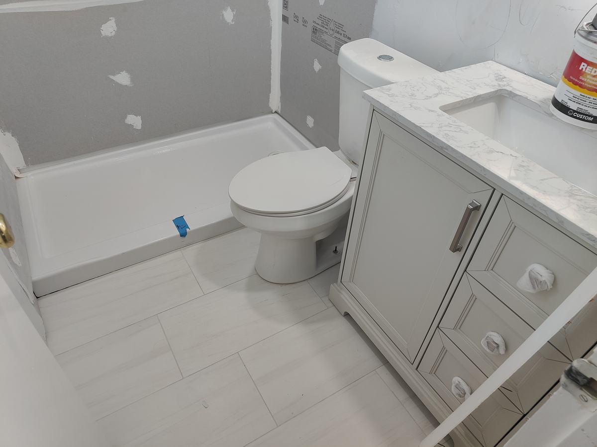 Bathroom remodel — wall preparation and waterproofing