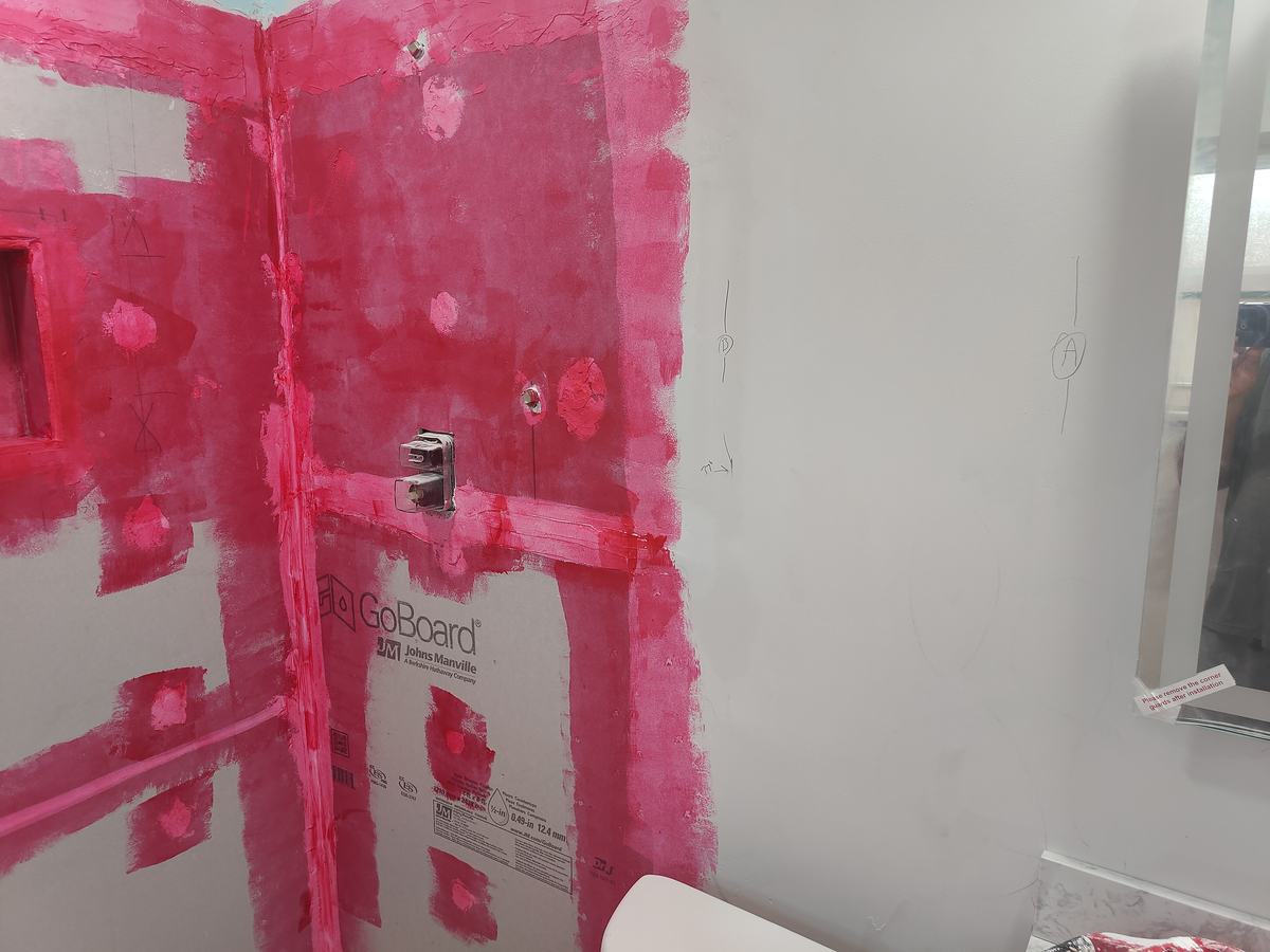 Bathroom remodel — wall preparation and waterproofing