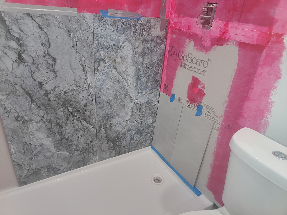 Bathroom remodel — wall preparation and waterproofing