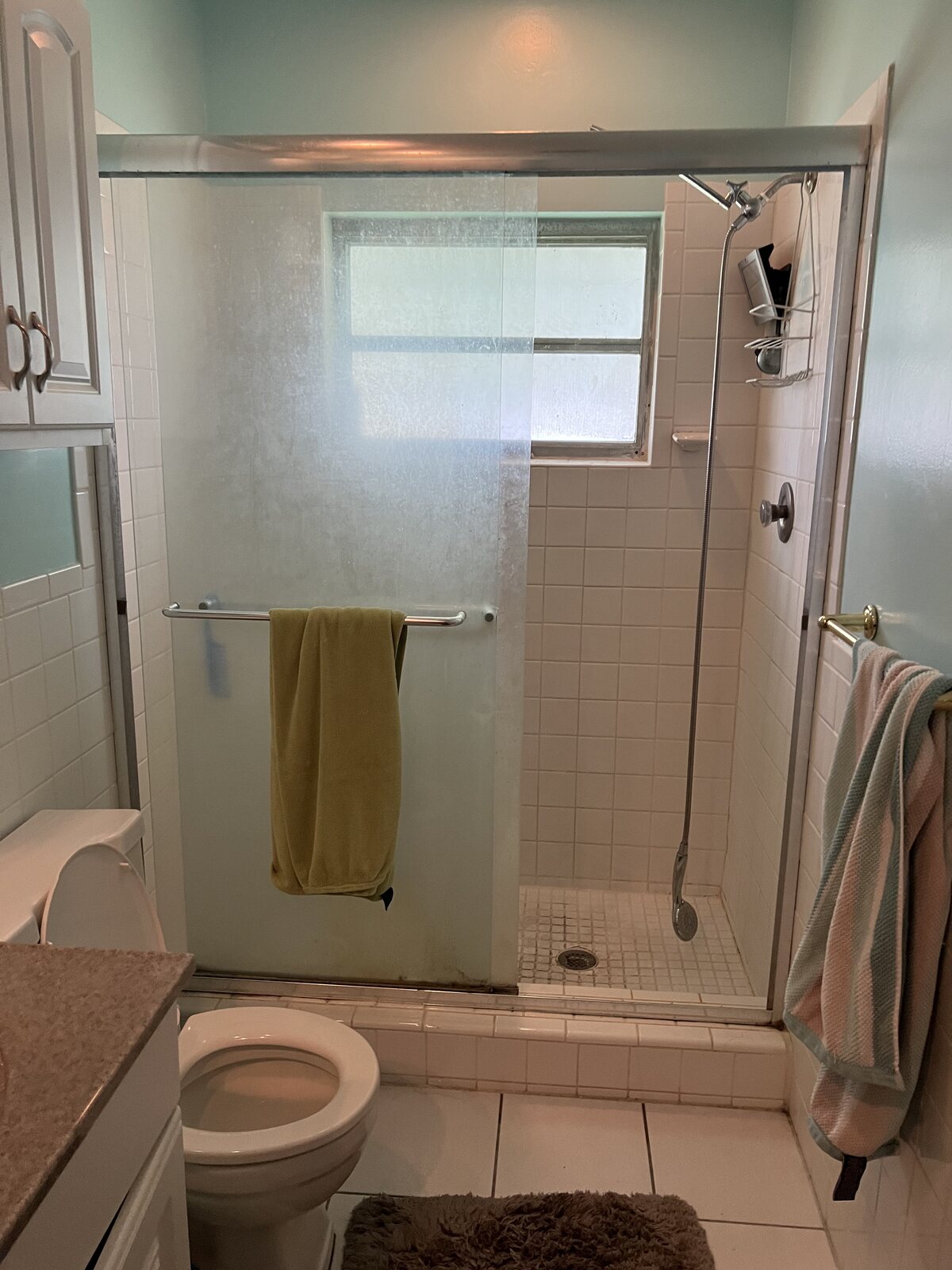 Bathroom before – full shower view