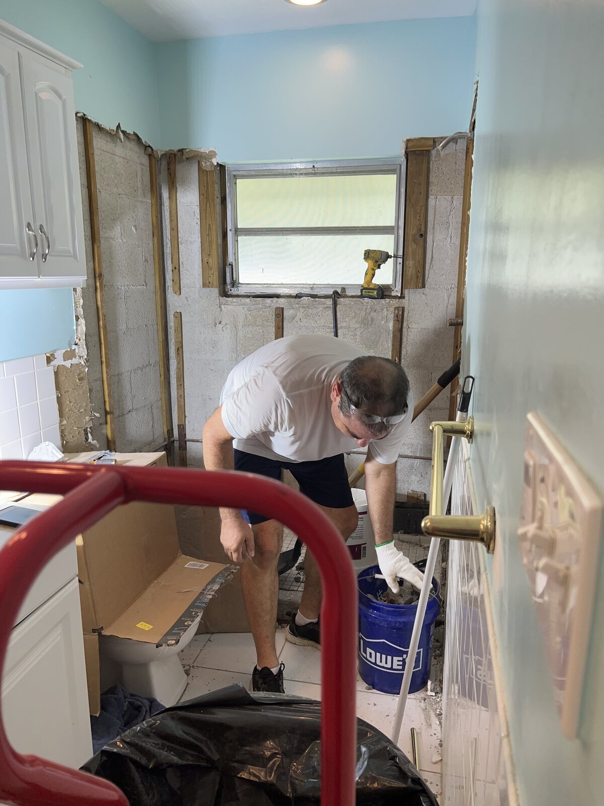 Bathroom demolition – floor and wall removal