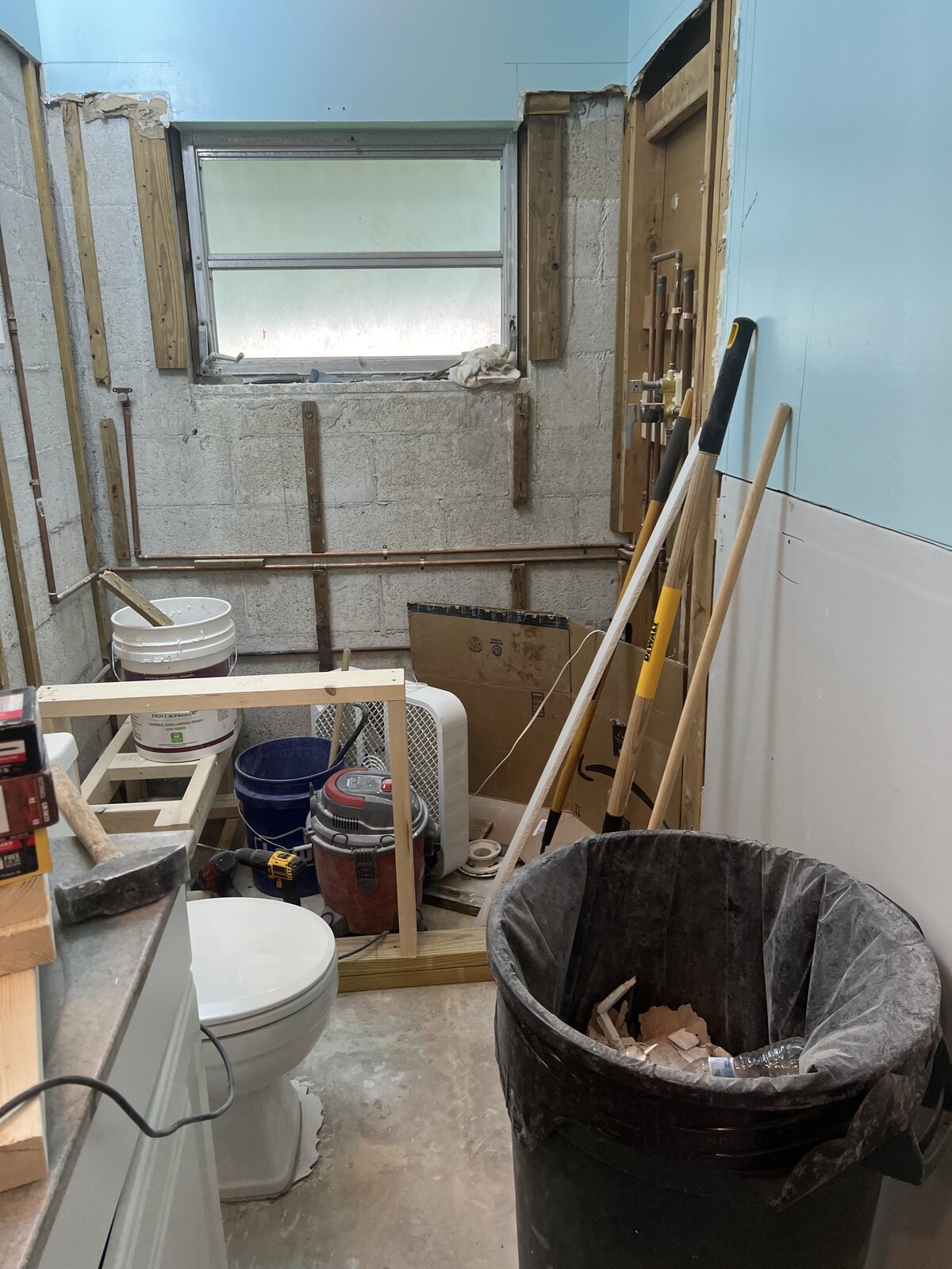 Bathroom rebuild – rough-in and wall prep
